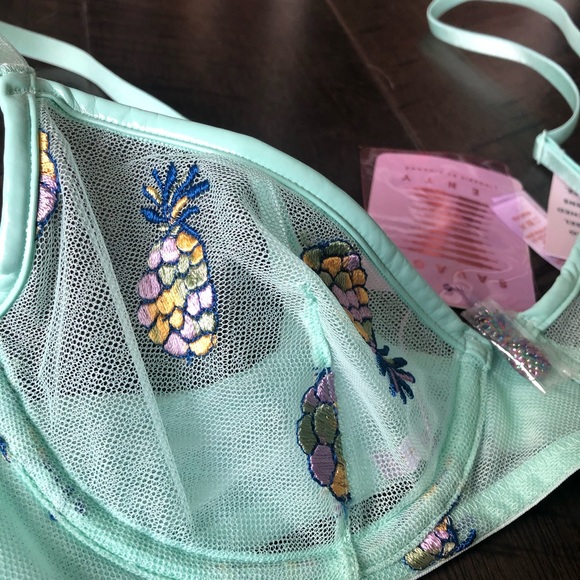Savage X Fenty Pineapple Embroidered Bra NWT - Picture 3 of 5